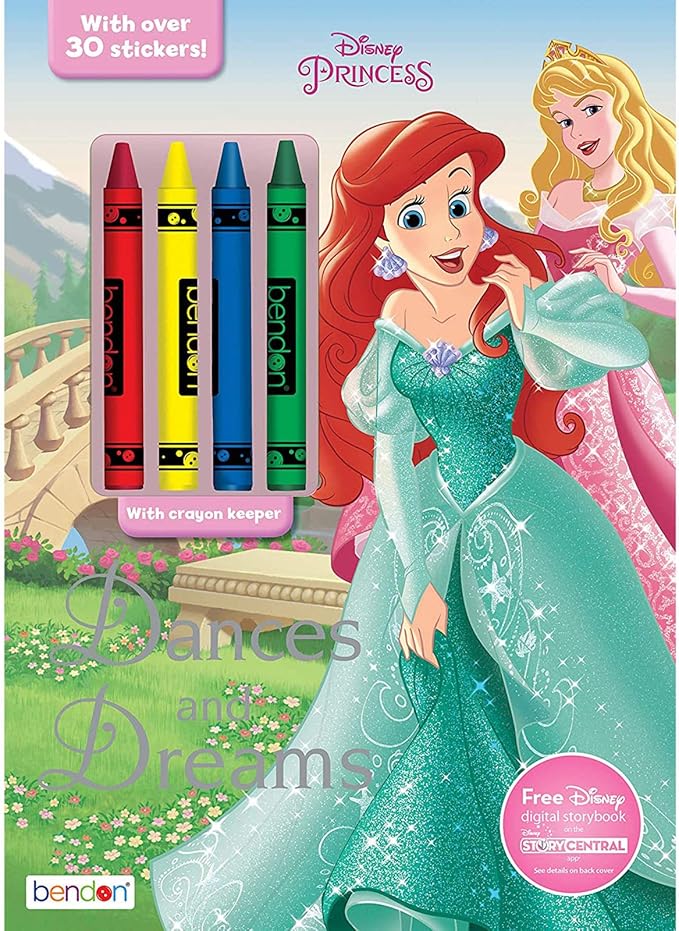 Disney Princess 48-Page Coloring & Activity Book with 4 Crayons, 44048 Bendon