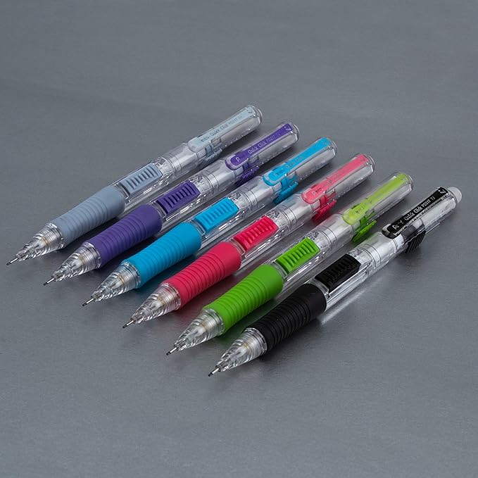 Pentel Quick Click Mechanical Pencil, (0.5mm) Fine Line, Canister, Assorted Colors (A/B/C/N/V), 36-PK (PD215PC36M)
