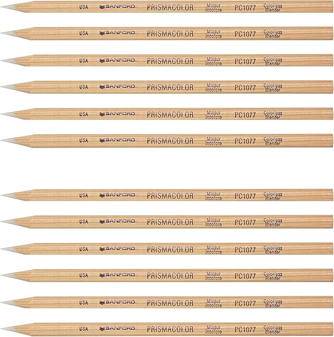 Prismacolor Colorless Blender Pencils, Adult Coloring, 12 Pack