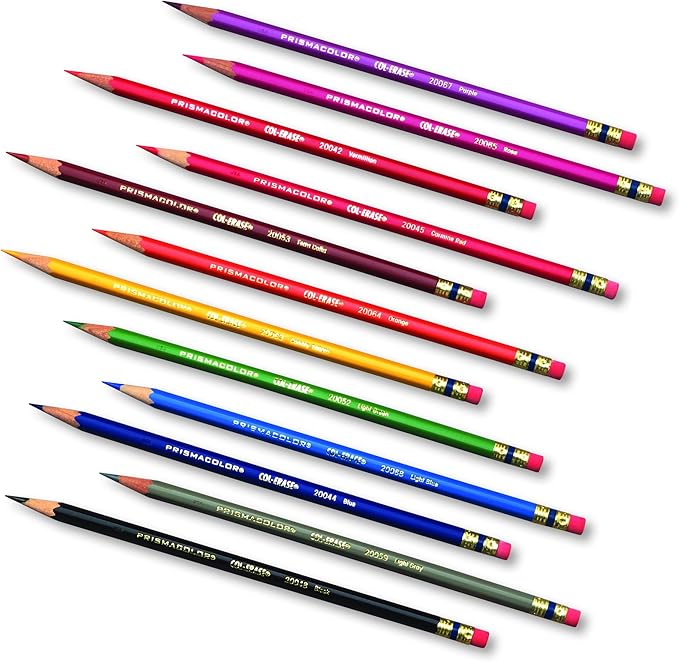 Prismacolor Col-Erase Erasable Colored Pencils, Adult Coloring, 12 Pack
