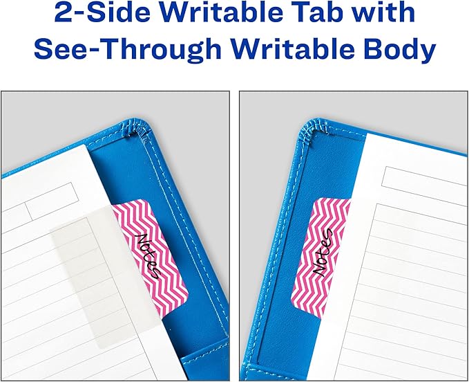 Avery Multiuse Ultra Tabs, 2" x 1.5", 2-Side Writable, Assorted Designs, 24 Repositionable Tabs (74774)