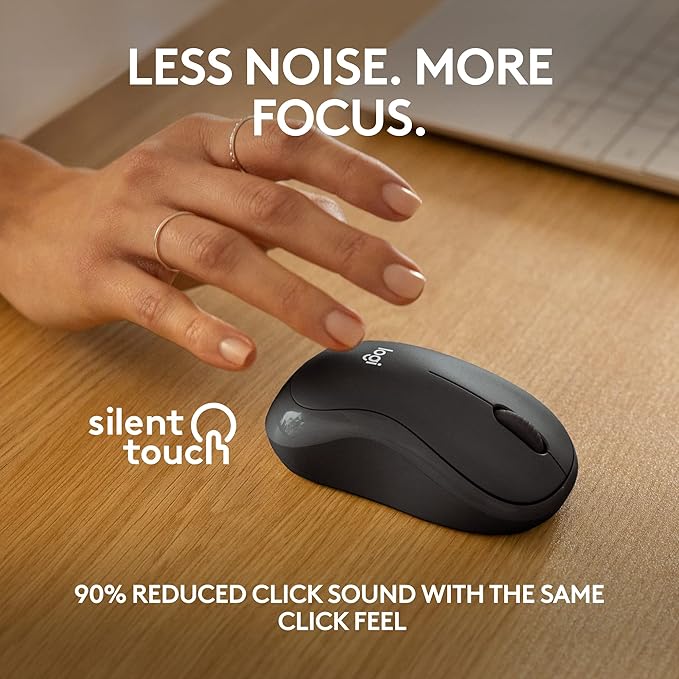 Logitech M240 Silent Bluetooth Mouse, Wireless, Compact, Portable, Smooth Tracking, 18-Month Battery, for Windows, macOS, ChromeOS, Compatible with PC, Mac, Laptop, Tablets - Graphite (Renewed)