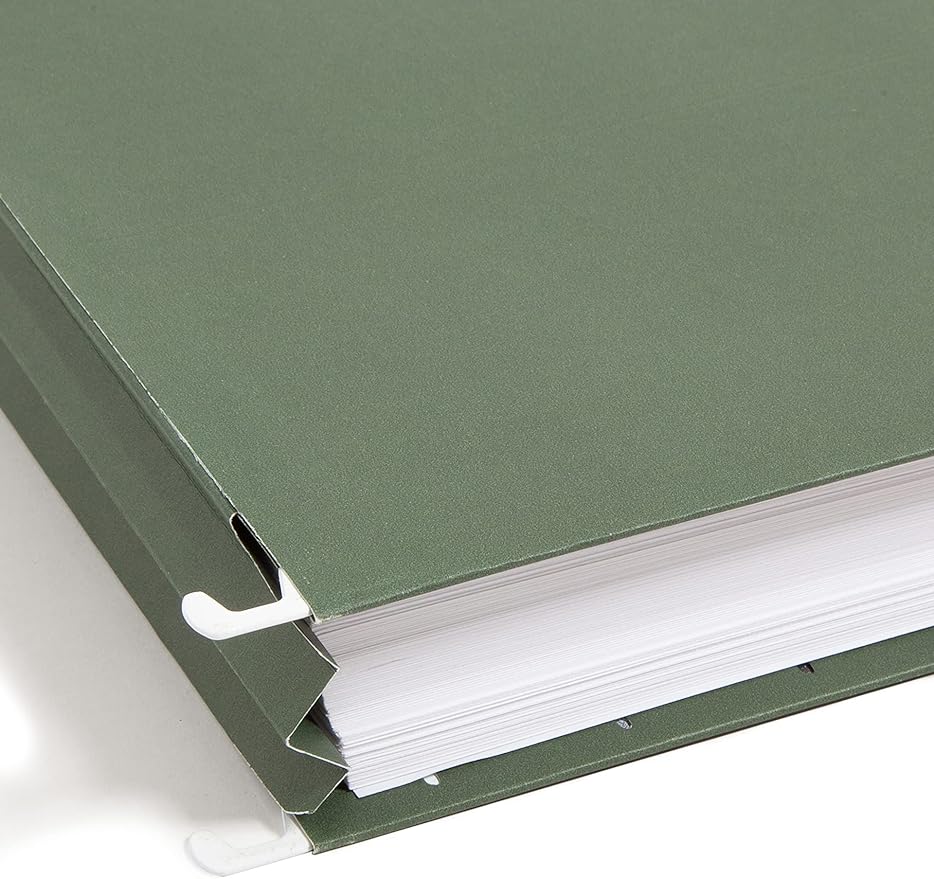 Smead Hanging File Pocket with Full-Height Gusset, 1-3/4" Expansion, Legal Size, Standard Green, 25 per Box (64318)
