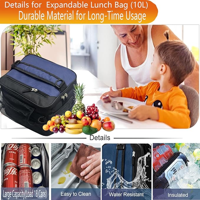 Lunch Box Insulated Lunch bag for Men Teen Kids Boys Adult Portable Stylish Small Lunchbox Special Design for Working Office school Picnic