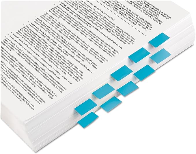 Post-it 680BB2 Standard Page Flags in Dispenser, Bright Blue, 100 Flags/Dispenser