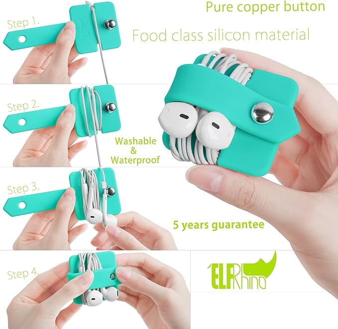 Cord Organizer Earbuds Holder Earphone Wrap Earphones Organizer Headset Headphone Earphone Wrap Winder Cord Manager Cable Winder Set of 2