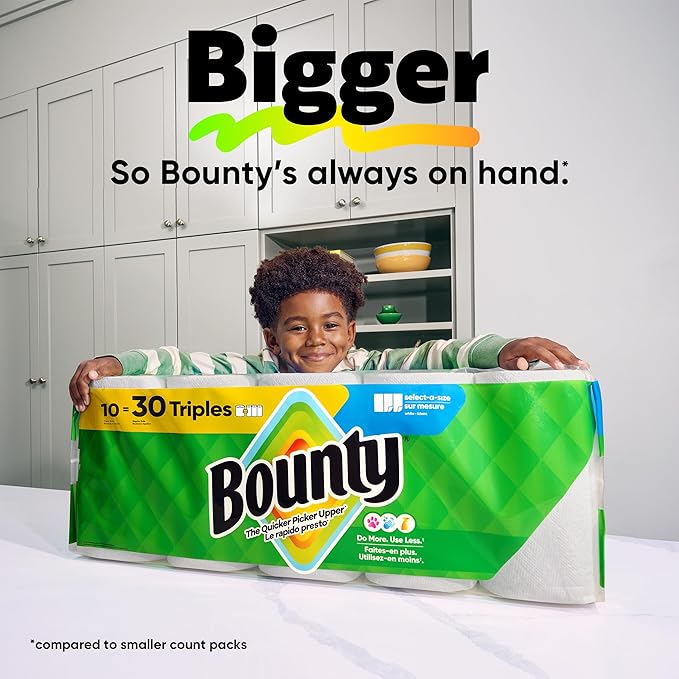 Bounty Select-A-Size Paper Towels, White, 8 Triple Rolls = 24 Regular Rolls