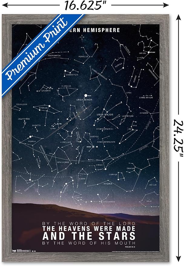 The Stars Wall Poster, 22.4L" x 14.7W", Barnwood Framed Version