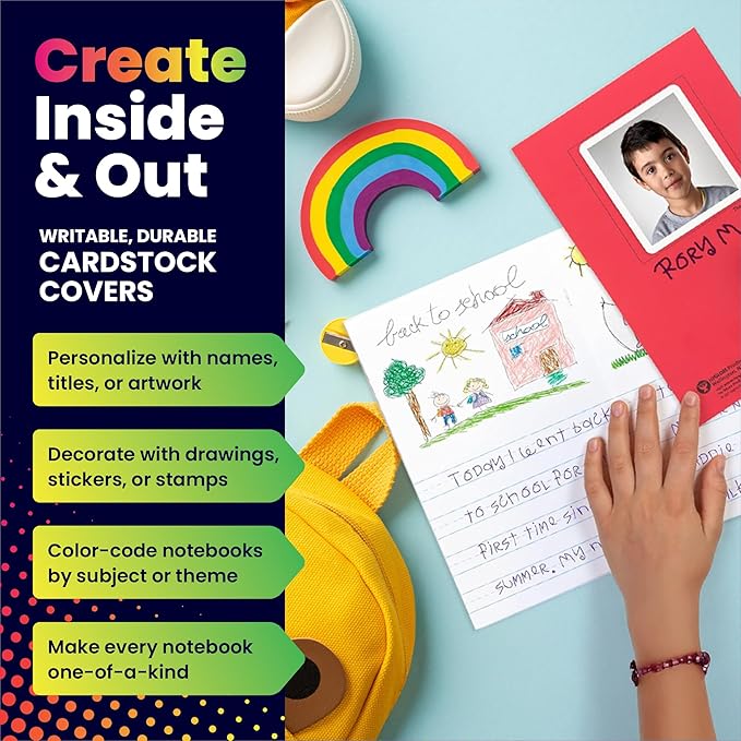 Hygloss Half Blank Books for Kids to Write Stories and Illustrate – Bulk 100 Pack – 5.5" x 8.5" A5 – Small Primary Journal for Grades K-2, Preschool/Kindergarten Notebook with Picture Space – 24 Pages