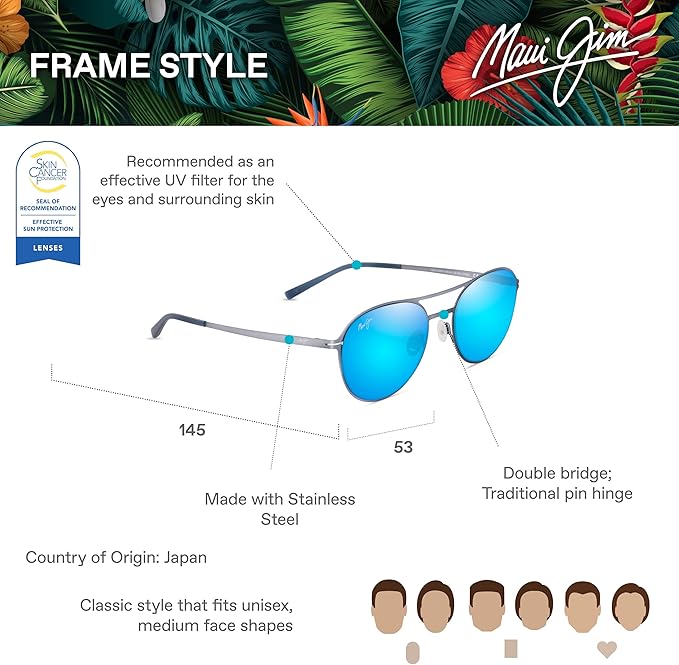 Maui Jim Polarized Men's and Women's Half Moon Round Sunglasses