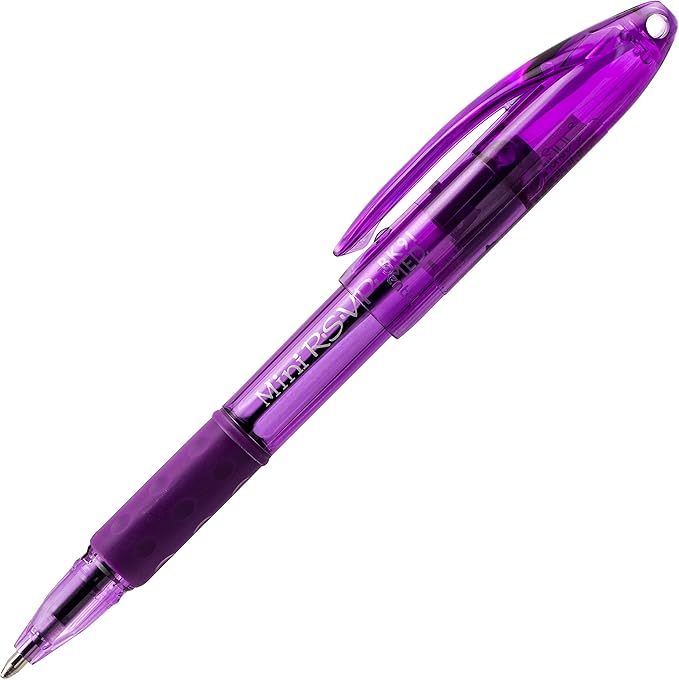 Pentel RSVP Mini Ballpoint Pen, (1.0mm) Medium Line, Violet Ink, 12 pack (BK91MNV-V)