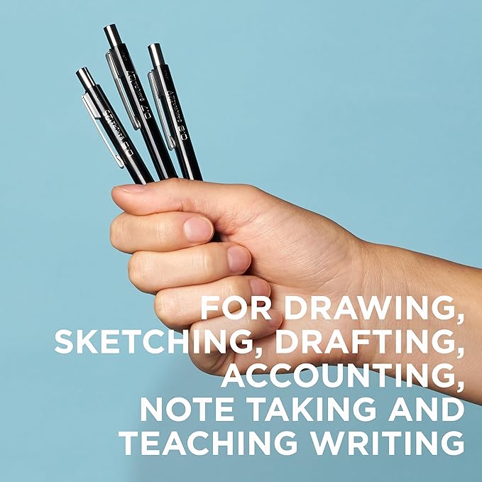 SAKURA 50298 Mechanical Pencil Fixed Sleeve 0.7-mm with 3 Erasers, Black