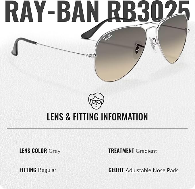 Ray-Ban RB3025 AVIATOR GRADIENT Pilot Shaped Sunglasses for Men & Women with Official RAYBAN Eyewear Kit