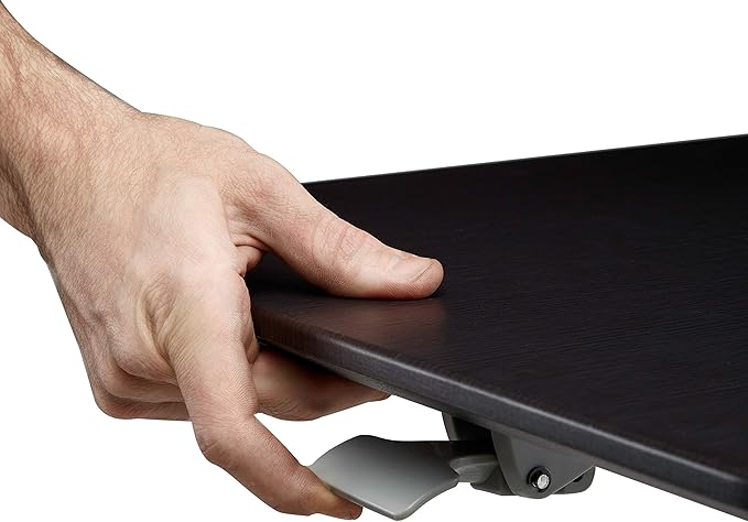 Seville Classics Airlift Height Adjustable Pneumatic Laptop Sit Stand Desk Mobile Rolling Cart, Computer Workstation for Home Office, Classroom, Espresso, 28" XL Desktop (New Model)