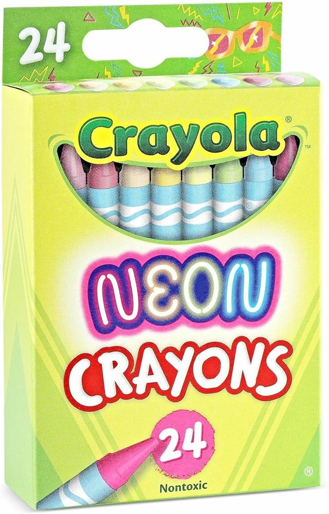 Crayola Neon Crayons, Back To School Supplies, 24 Count
