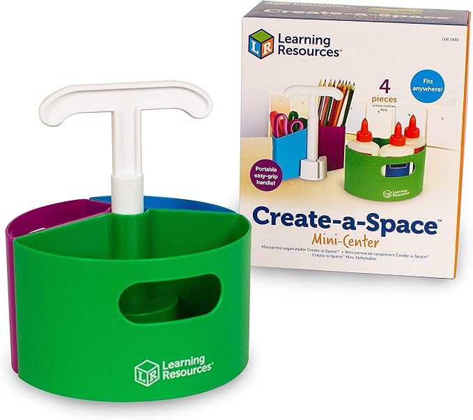 Learning Resources Create-a-Space Storage Mini Center, Back to School Resources for Teachers, Small Space Storage, Teacher Organizer, Home School Accessories, 4 Piece Set