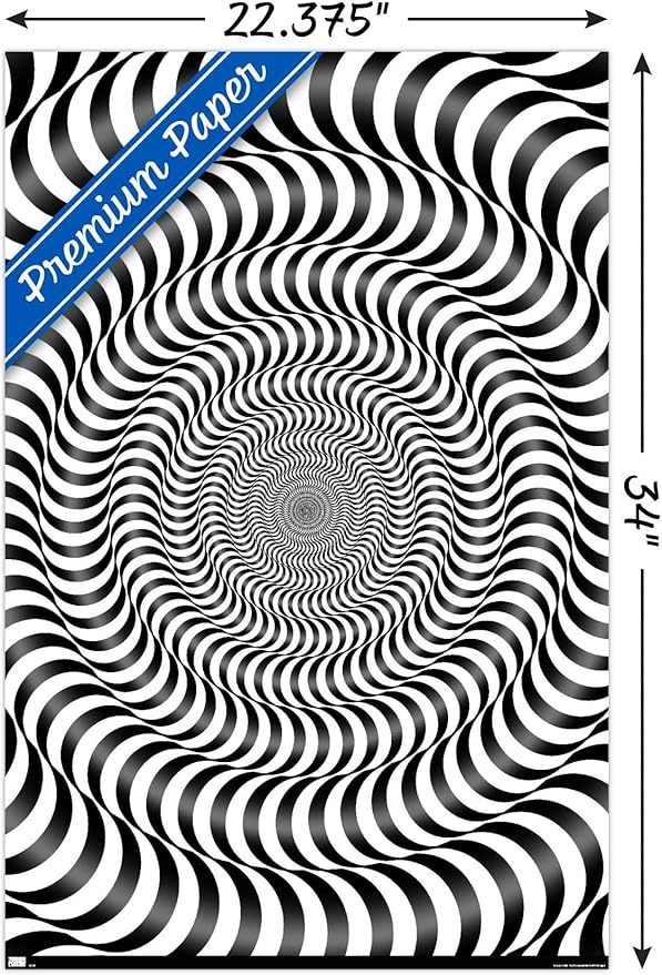 Trends International Zebra Stripe Optical Illusion Wall Poster, 22.375" x 34", Premium Poster & Clip Bundle