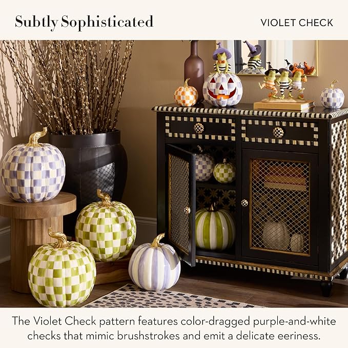 MACKENZIE-CHILDS Violet Check Small Pumpkin