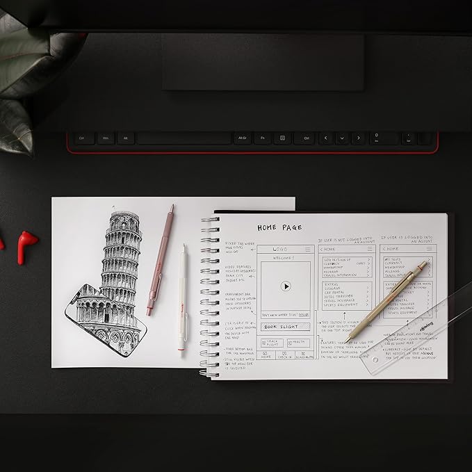 Rotring 600 Metallic Metal Ballpoint Pen, Medium Point, Black Ink, Pearl White Barrel, Refillable, 1 Count - Smooth Writing, Style, Comfort, Non-Slip Grip