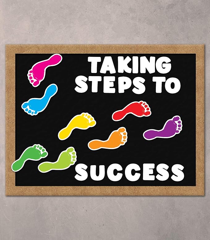 Carson Dellosa 54-Piece Feet Cutouts, Colorful Footprints for Directions, Name Tags, Crafts, Locker Decorations, Bulletin Board, Labels, and Classroom Decor