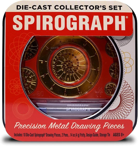 Spirograph Die-Cast Collectors Set – Special Edition, Arts and Crafts, Kids Toys, Art Supplies, Craft Supplies, Drawing Kit, Spiral Art, Metal Gear Design Kit, Pens, Design Sheet Included, Ages 8+