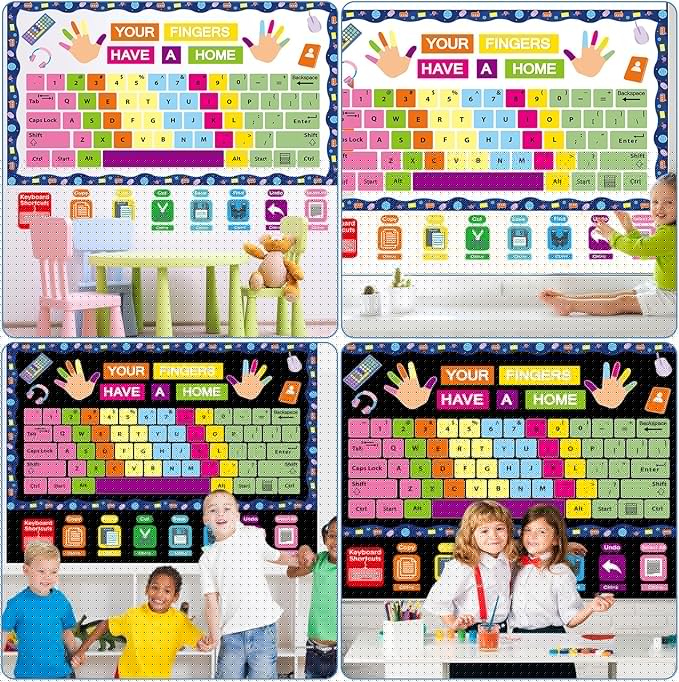 Computer Keyboard Bulletin Board Set Keyboard Shortcuts Classroom Decorations Inspirational Technology Education Paper Cutouts Computer Lab Bulletin Board for Back to School Office Teacher Supplies