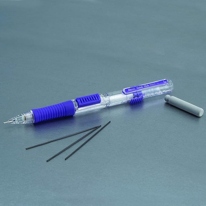 Pentel QUICK CLICK Mechanical Pencil (0.7mm), Violet Barrel, Box of 12 Pencils (PD217V)