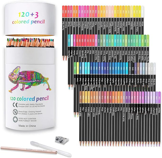 KALOUR Premium Colored Pencils,Set of 120 Colors,Artists Soft Core with Vibrant Color,Ideal for Drawing Sketching Shading,Coloring Pencils for Adults Beginners