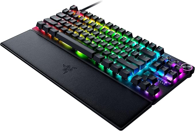 Razer Huntsman V3 Pro TKL 8KHz Esports Gaming Keyboard: Analog Optical Switches Gen 2-8000 Hz Polling Snap Tap - Rapid Trigger - Adjustable Actuation - Media Controls - PBT Keycaps - Black