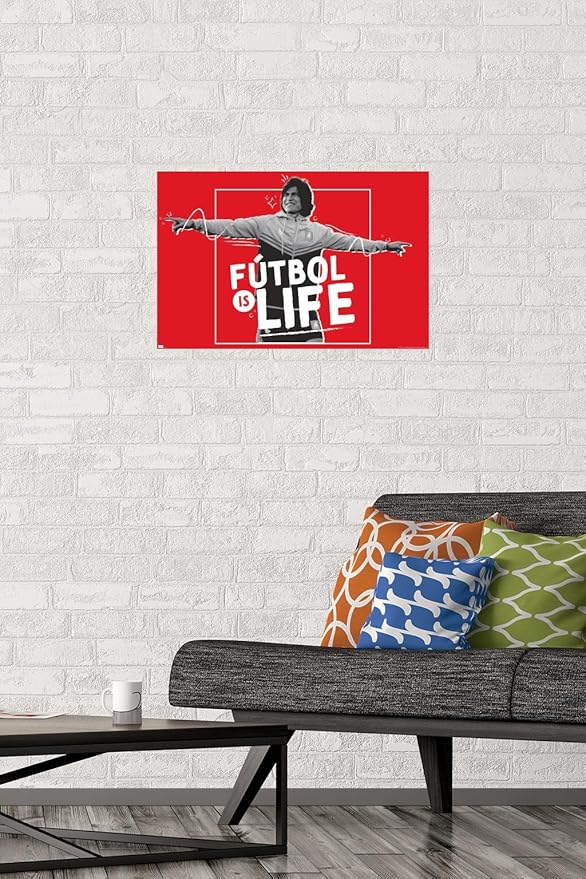 Ted Lasso - Futbol is Life Wall Poster, 22.4L" x 14.7W", Premium Poster & Mount Bundle
