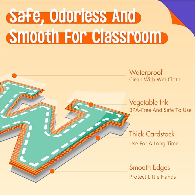 336 PCS Alphabet Combo Set, Large Size Block Letter Uppercase/Lowercase Letters, Numbers & Punctuation, Accents Cutouts for Classroom School Home Room Chalkboard Bulletin Board