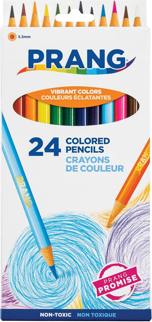 Prang Colored Pencils, Assorted Colors, 3.3 mm core, 24 Count