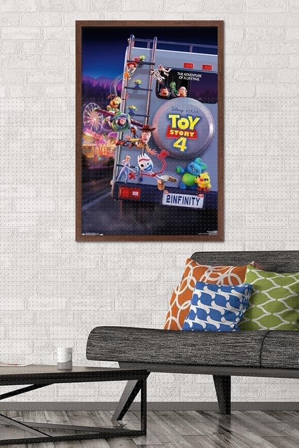 Trends International Disney Pixar Toy Story 4 - Final One Sheet Wall Poster, 22.375" x 34", Mahogany Framed Version
