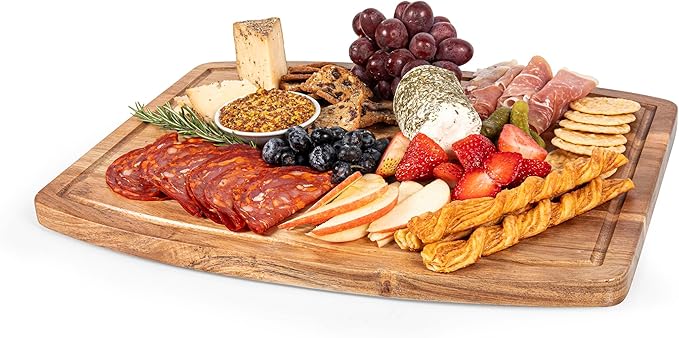 PICNIC TIME Disney Haunted Mansion Hitchhiking Ghosts Ovale Acacia Cutting Board Serving Board Charcuterie Cheese Board with Juice Groove Spooky Kitchen Decor Gift, (Acacia Wood)