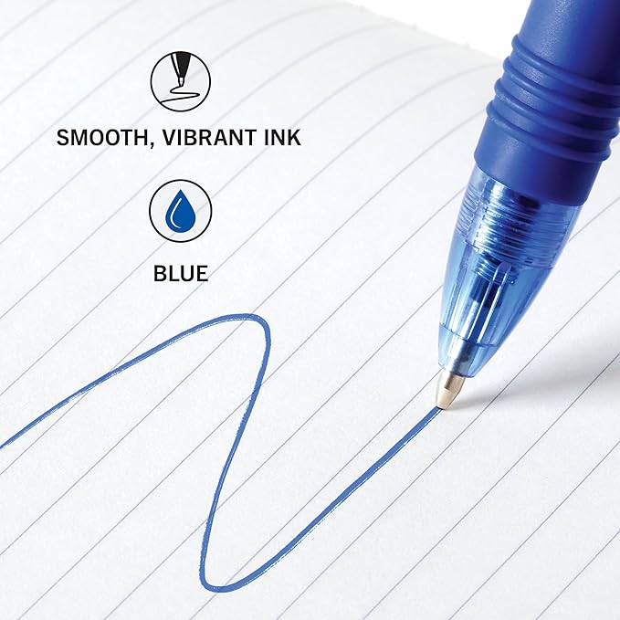 Zebra Pen Z-Grip Retractable Ballpoint Pen, Smooth-Flowing Blue Ink, 1.0mm Medium Point, School & Office Supplies, Ideal for Note-Taking, Journal and Planner Use, 18-Pack (22258)