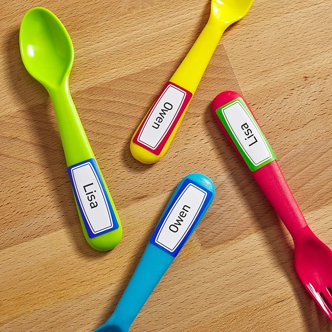Avery(R) Durable Labels for Kids' Gear, 3/4" x 1-3/4", Assorted Border Colors, Water-Resistant, 60 Rectangle Labels Total