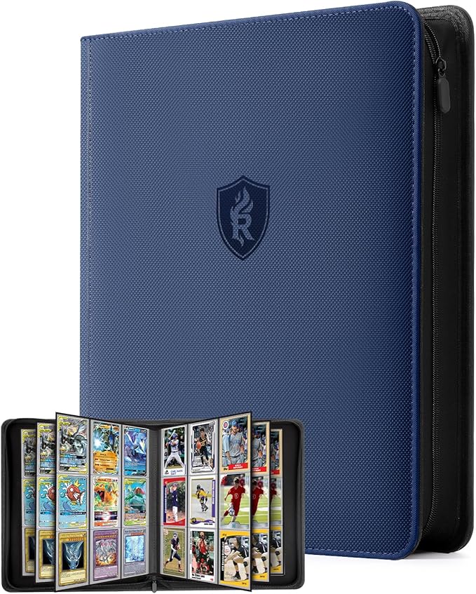9 Pocket Toploader Binder with Zipper – Holds 288 Top Loaders – Premium Double-Sided Card Album for Trading Cards, TCG, MTG, Sports Cards