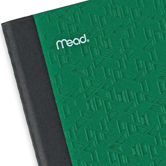 Five Star Composition Book + Study App, 4 Pack, College Ruled Paper, 7-1/2" x 9-3/4", 80 Sheets, Forest Green, Pacific Blue, Fire Red and Black (850065B-ECM)