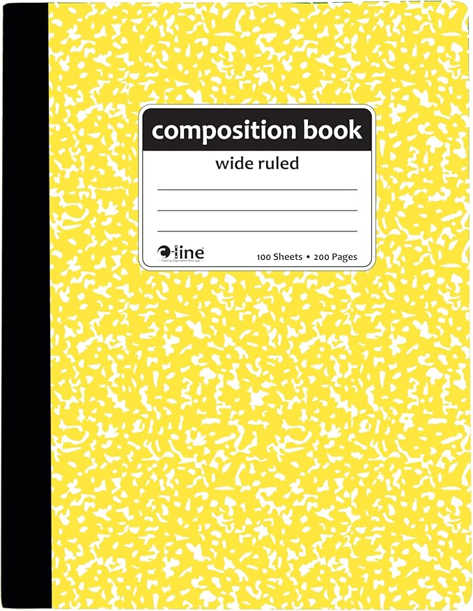 C-Line Composition Notebook, Wide Ruled, Marble Cover, 1 Notebook, Color May Vary (22010)