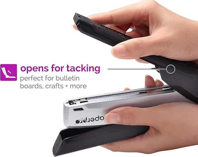PaperPro - 1115 - inPOWER+ 28 Premium Stapler with Built-in Staple Remover, 28 Sheets, Full-Strip, Black/Silver