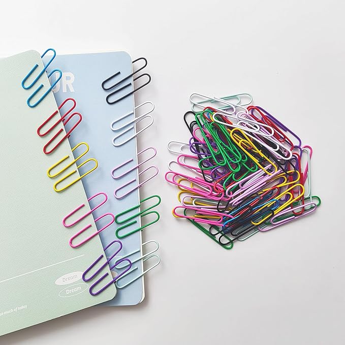 150 Pcs 2 Inch/50mm Large Paperclips,Assorted Colored Coated Big Paper Clips for School Office and Everyday Use