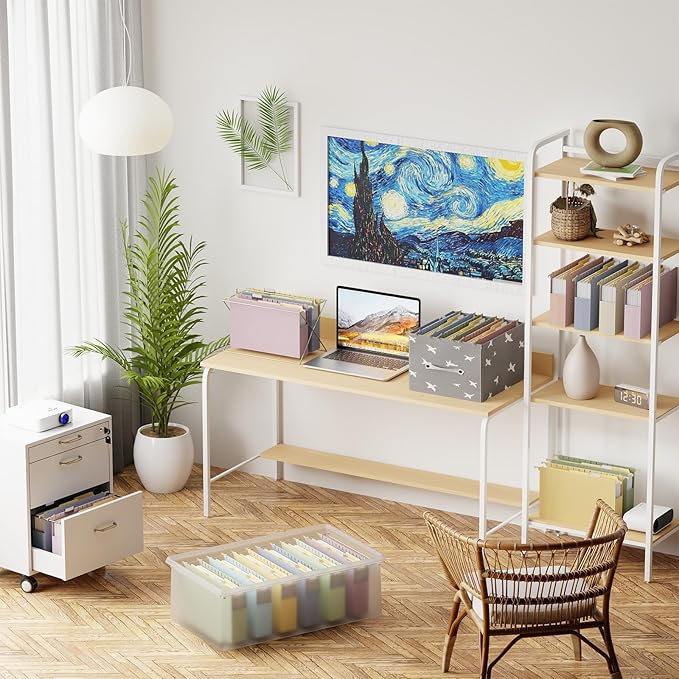 Legal Size Hanging File Folders Extra Capacity,12 Pack Plastic 2" Expandable Hang Folder with Tabs,Hanging File Organizer for File Frame/File Box/File Drawers,Sturdy Folders for Filing Cabinet