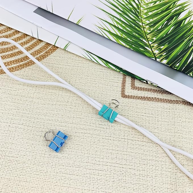40-Pack Mini Binder Clips in 4 Colors (Blue, Yellow, Red, Green), 15mm/0.6-Inch Small Paper Clips for Home, School, Office and Business