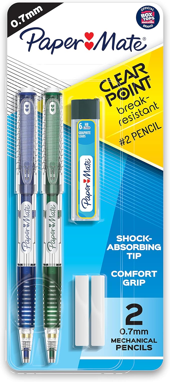Paper Mate Clearpoint Break-Resistant Mechanical Pencils 0.7mm HB 2 Lead