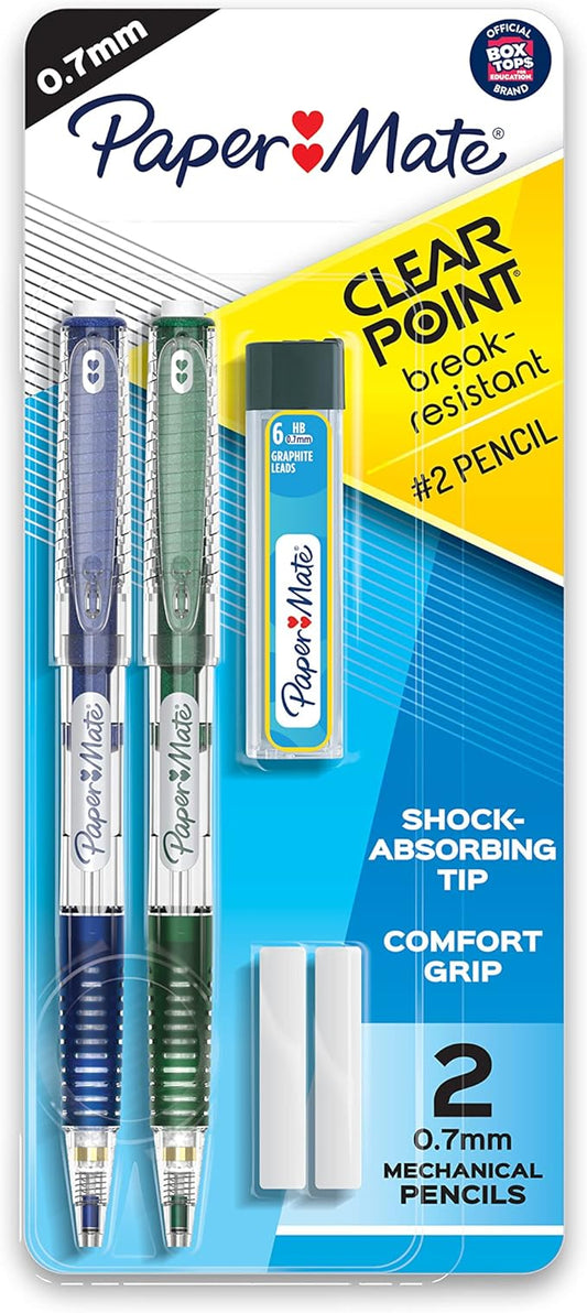 Paper Mate Clearpoint Break-Resistant Mechanical Pencils 0.7mm HB 2 Lead