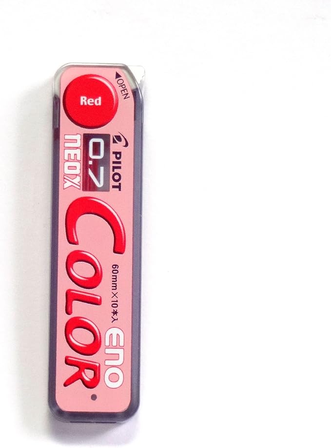 Pilot Color Eno Red Set, 0.7mm Mechanical Pencil + Mechanical Pencil Lead 0.7mm, Red, 10 Leads(Japan Import)