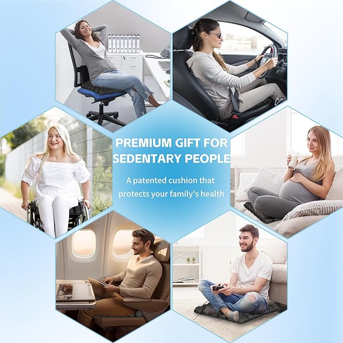 2pcs Travel Seat Cushion, Airplane Seat Cushion for Long Flight, Airplane Gadgets Inflatable Seat Cushions, 3D Inflatable Airbag PortableCushion With Air Pump,Ergonomic for Wheelchair Office Chair
