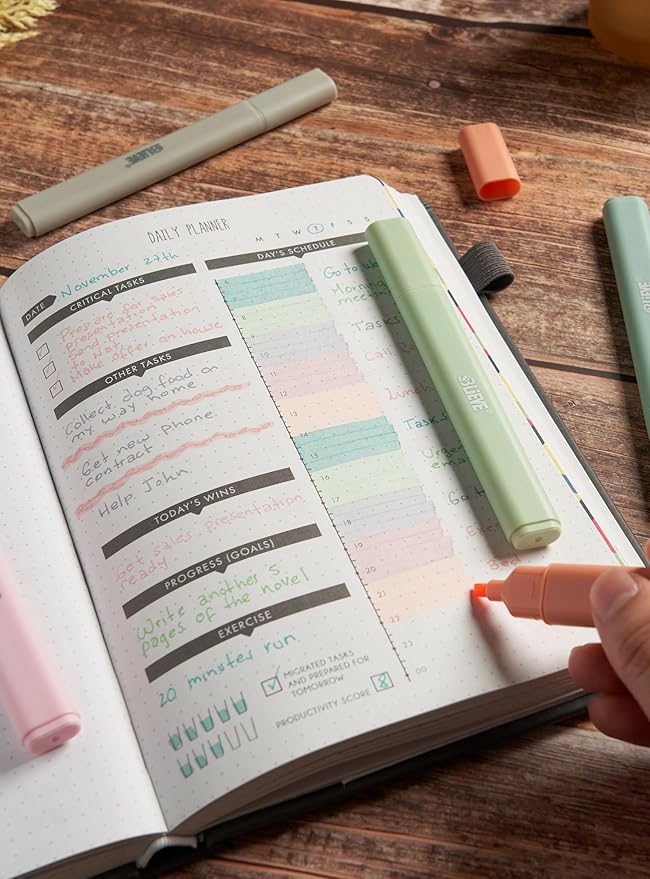 BLIEVE- Aesthetic Highlighters No Bleed Through Assorted Colors, Cute Highlighter For Journaling Office Supplies And Accessories, Bible Highlighters And Pens No Bleed Chisel Tip (PASTEL)