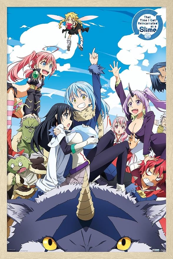 Trends International That Time I Got Reincarnated As A Slime - Group Wall Poster, 22.4L x 14.7W, Blonde Framed Version