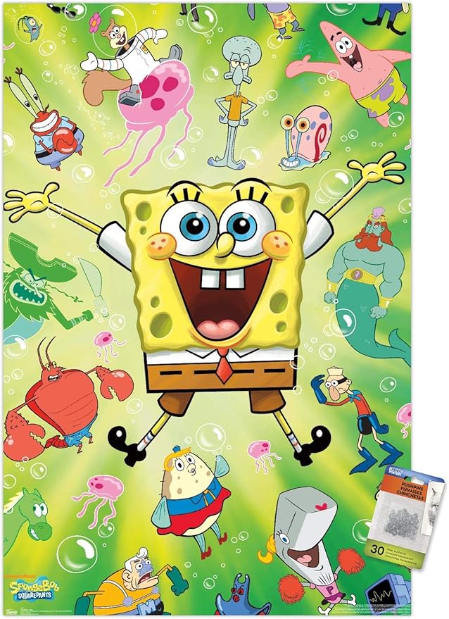 Trends International Spongebob - Burst Wall Poster with Push Pins